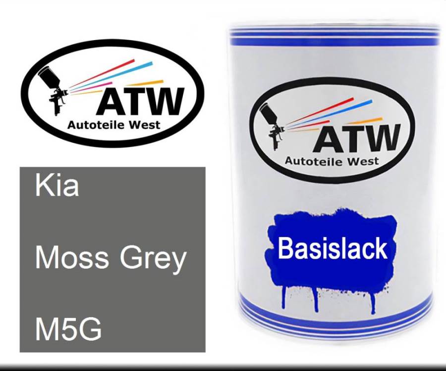 Kia, Moss Grey, M5G: 500ml Lackdose, von ATW Autoteile West.